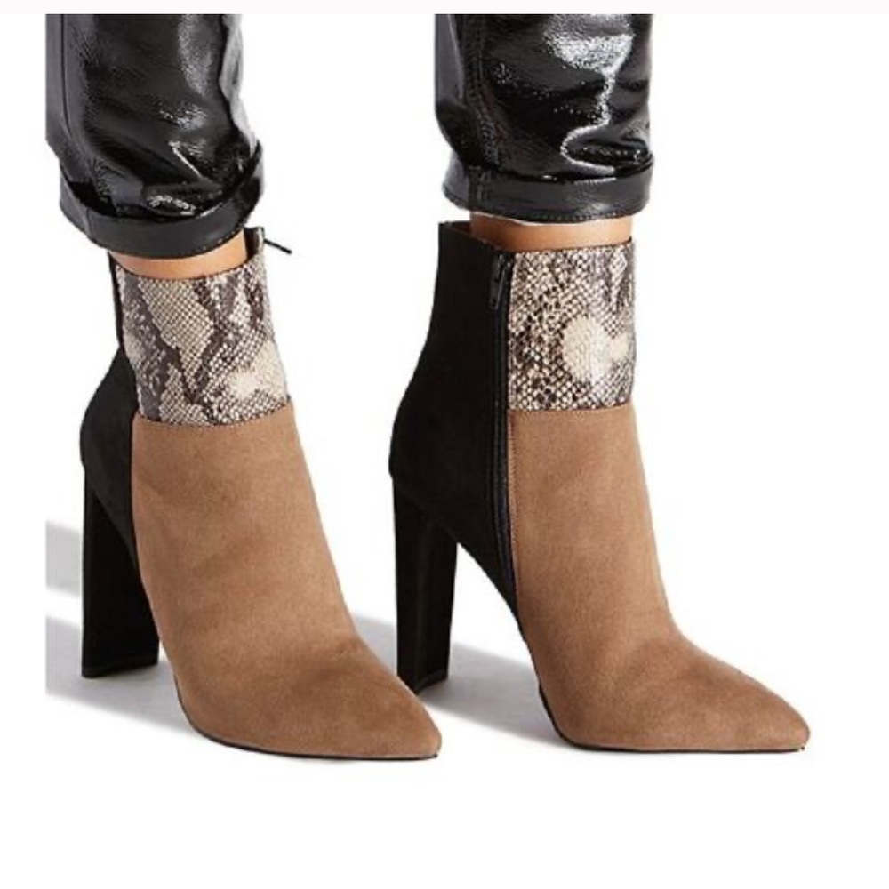 HP 🎉 🆕 Snakeskin Front Black Booty Heels | Size 8 - Picture 2 of 5